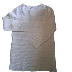 COS Long Sleeve Textured Waffle Popcorn Stitch Sweater cotton white coastal SM